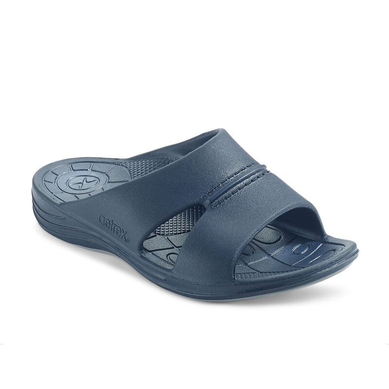 Aetrex Mens Bali Orthotic Slides Sandals Navy - cxWX87wpn